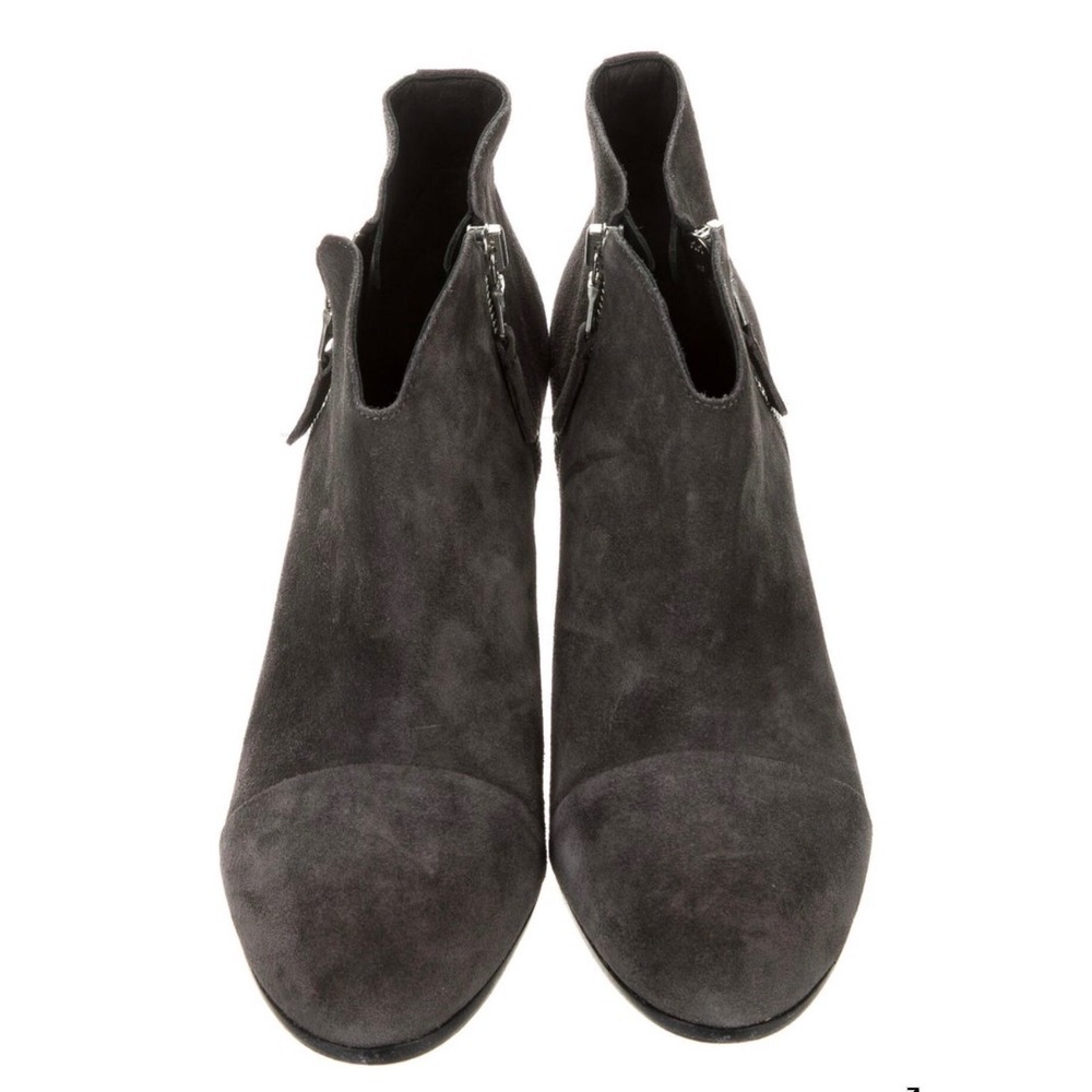 Rag & Bone Bootie Margot Suede Ankle Boots Double Zipper Block Heel Womens 38.5 - Picture 7 of 14